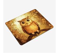 Small Mouse Mat 420x350x3mm, Gaming Mouse PadRetro Mousepad Owl Mini Mouse Pads, Portable Non-Slip Base Washable Compact Desk Mat, Waterproof Surface, Stitched Edges Mousemat, for Laptop Office S0-857