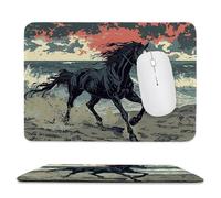 Small Mouse Mat 500 x 250 mm Gaming Mouse Pad Waterproof Mousepad with Stitched Edges Small Desk Mat with Rubber Base, for Wireless Mouse, Desk Accessories for Men, Gifts for Women (Steed) ku-550