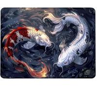 Small Mouse Mat 520 x 250 x 3 mm Gaming Mouse Pad, Non-Slip Rubber Base, Waterproof Surface, Stitched Edges Mousemat, Compatible with Laser and Optical Mice Wear-Resistant, Koi Fish Animals w0j-403