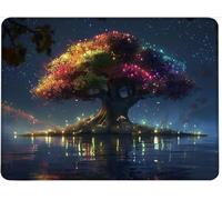 Small Mouse Mat 520 x 250 x 3 mm Gaming Mouse Pad, Non-Slip Rubber Base, Waterproof Surface, Stitched Edges Mousemat, Compatible with Laser and Optical Mice,Washable,Colorful Four Seasons Tree w0j263