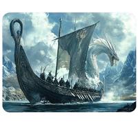 Small Mouse Mat 600 x 400 x 3mm Gaming Mouse Pad Sailboat Mousepad Non-Slip Rubber Base, Dragon Desk Mat Waterproof Surface Desk Pad Compatible Laser and Optical Mice for Laptop Office Decor, Model466