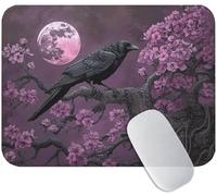 Small Mouse Mat Crow 260 x 210 x 3 mm, Gaming Mouse Pad Purple with Non-Slip Rubber Base, Smooth Microfiber Surface for Precise Control, Long-Lasting, Compact Mousepad for Office & Desk Mat M3-403