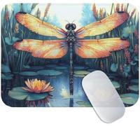 Small Mouse Mat Dragonfly 600 x 400 x 3 mm, Gaming Mouse Pad Animal with Non-Slip Rubber Base, Smooth Microfiber Surface for Precise Control, Compact Mousepad for Home Office & Desk Mat M3-149