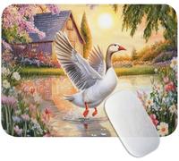 Small Mouse Mat Goose 240 x 200 x 3 mm, Gaming Mouse Pad Rural with Non-Slip Rubber Base, Smooth Microfiber Surface for Precise Control, Long-Lasting, Compact Mousepad for Office & Desk Mat M3-243
