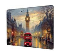 Small Mouse Mat London Mouse Pad 200x150x3mm, Desk Mat Tree Desk Pad, Non Slip Rubber Base Gaming Mousepad, Waterproof Mousepad, Stitched Edges Mousemat, Portable, Office Accessories for Men H1-999