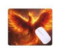 Small Mouse Mat, Mini Mouse Pad 8x6 inch, Animal Fire Phoenix Desk Mat, Non-Slip Rubber Base Waterproo Mousepad, Gaming Mouse Pad, Women Men Wireless Mouse Laptops Keyboard Home Office Travel T-2450