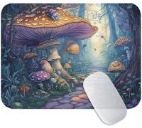 Small Mouse Mat Mushroom 200 x 150 x 3 mm, Gaming Mouse Pad Purple with Non-Slip Rubber Base, Smooth Microfiber Surface for Precise Control, Long-Lasting, Compact Mousepad for Office & Desk Mat M3-117