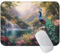Small Mouse Mat Peacock 240 x 200 x 3 mm, Gaming Mouse Pad Fall with Non-Slip Rubber Base, Smooth Microfiber Surface for Precise Control, Long-Lasting, Compact Mousepad for Office & Desk Mat M3-113