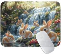 Small Mouse Mat Rabbit 260 x 210 x 3 mm, Gaming Mouse Pad Fall with Non-Slip Rubber Base, Smooth Microfiber Surface for Precise Control, Long-Lasting, Compact Mousepad for Office & Desk Mat M3-281