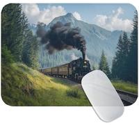 Small Mouse Mat Train 400 x 300 x 3 mm, Gaming Mouse Pad Green with Non-Slip Rubber Base, Smooth Microfiber Surface for Precise Control, Long-Lasting, Compact Mousepad for Office & Desk Mat M3-271