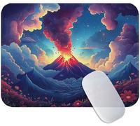 Small Mouse Mat Volcano 240 x 200 x 3 mm, Gaming Mouse Pad Colorful with Non-Slip Rubber Base, Smooth Microfiber Surface for Precise Control, Compact Mousepad for Home Office & Desk Mat M3-379