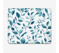 Small Mouse Pad 240x200mm, Turquoise Pattern Mouse Mat with Durable Stitched Edges, Waterproof & Non-Slip Rubber Base, Premium Textured Desk Pad for Laptop, PC, Office and Home (Leaves) W-O1107