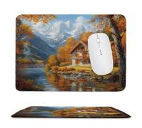 Small Mouse Pad 250x200x3mm, Snow Mountain Cottage Mouse Mat xc-973