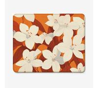Small Mouse Pad 260x210mm, Burnt Orange Pattern Mouse Mat with Durable Stitched Edges, Waterproof & Non-Slip Rubber Base, Premium Textured Desk Pad for Laptop, PC, Office and Home (Flower) W-O4753