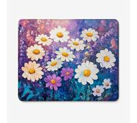Small Mouse Pad 260x210mm, Daisy Pattern Mouse Mat with Durable Stitched Edges, Waterproof & Non-Slip Rubber Base, Premium Textured Desk Pad for Laptop, PC, Office and Home (Purple) W-O3122