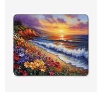 Small Mouse Pad 260x210mm, Landscape Pattern Mouse Mat with Durable Stitched Edges, Waterproof & Non-Slip Rubber Base, Premium Textured Desk Pad for Laptop, PC, Office and Home (Sunset) W-O3487