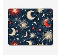 Small Mouse Pad 260x210mm, Moon Pattern Mouse Mat with Durable Stitched Edges, Waterproof & Non-Slip Rubber Base, Premium Textured Desk Pad for Laptop, PC, Office and Home (Retro) W-O5845