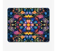 Small Mouse Pad 260x210mm, Nordic Pattern Mouse Mat with Durable Stitched Edges, Waterproof & Non-Slip Rubber Base, Premium Textured Desk Pad for Laptop, PC, Office and Home (Flower) W-O2201