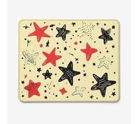 Small Mouse Pad 320x260mm, Cream Pattern Mouse Mat with Durable Stitched Edges, Waterproof & Non-Slip Rubber Base, Premium Textured Desk Pad for Laptop, PC, Office and Home (Star) W-O1696