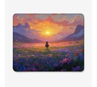 Small Mouse Pad 320x260mm, Sunset Pattern Mouse Mat with Durable Stitched Edges, Waterproof & Non-Slip Rubber Base, Premium Textured Desk Pad for Laptop, PC, Office and Home (Grassland) W-O963