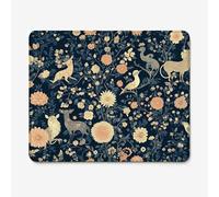 Small Mouse Pad 400x300mm, Animal Pattern Mouse Mat with Durable Stitched Edges, Waterproof & Non-Slip Rubber Base, Premium Textured Desk Pad for Laptop, PC, Office and Home (Flower) W-O3343