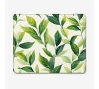 Small Mouse Pad 400x300mm, Green Pattern Mouse Mat with Durable Stitched Edges, Waterproof & Non-Slip Rubber Base, Premium Textured Desk Pad for Laptop, PC, Office and Home (Leaves) W-O1156