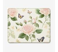 Small Mouse Pad 400x300mm, Rose Pattern Mouse Mat with Durable Stitched Edges, Waterproof & Non-Slip Rubber Base, Premium Textured Desk Pad for Laptop, PC, Office and Home (Butterfly) W-O1338