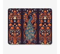 Small Mouse Pad 600x400mm, Peacock Pattern Mouse Mat with Durable Stitched Edges, Waterproof & Non-Slip Rubber Base, Premium Textured Desk Pad for Laptop, PC, Office and Home (Retro) W-O805