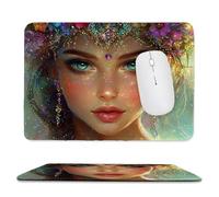 Small Mouse Pad - Beautiful Girl Gaming Mouse Mat 30 x 25 cm, Computer Mouse Mat with Anti-slip Rubber Base, Easy Gliding, Spill-Resistant Surface, Portable, Improves Speed and Accuracy, Gifts c-584