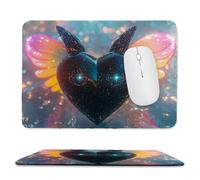 Small Mouse Pad - Black Love Gaming Mouse Mat 40 x 30 cm, Computer Mouse Mat with Anti-slip Rubber Base, Easy Gliding, Spill-Resistant Surface, Portable, Ultra Thin Improves Speed and Accuracy c-291