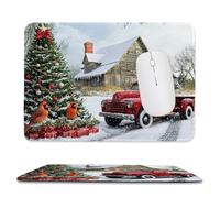 Small Mouse Pad - Christmas Snow Scenery Gaming Mouse Mat 24 x 20 cm, Computer Mouse Mat with Anti-slip Rubber Base, Easy Gliding, Spill-Resistant Surface, Portable, Improves Speed and Accuracy c-770