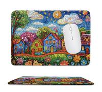 Small Mouse Pad - Colorful Cabin Gaming Mouse Mat 34 x 28 cm, Computer Mouse Mat with Anti-slip Rubber Base, Easy Gliding, Spill-Resistant Surface, Portable, Ultra Thin Improves Speed and Accuracy c84