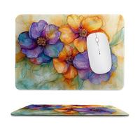 Small Mouse Pad - Colorful Flowers Gaming Mouse Mat 34 x 28 cm, Computer Mouse Mat with Anti-slip Rubber Base, Easy Gliding, Spill-Resistant Surface, Portable, Improves Speed and Accuracy, Gifts c-71