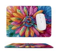 Small Mouse Pad - Colorful Flowers Gaming Mouse Mat 34 x 28 cm, Computer Mouse Mat with Anti-slip Rubber Base, Easy Gliding, Spill-Resistant Surface, Portable, Improves Speed and Accuracy, Gifts c-69