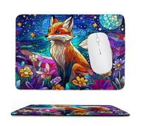 Small Mouse Pad - Colorful Fox Gaming Mouse Mat 34 x 28 cm, Computer Mouse Mat with Anti-slip Rubber Base, Easy Gliding, Spill-Resistant Surface, Portable, Ultra Thin Improves Speed and Accuracy c-66