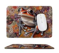 Small Mouse Pad - Colorful Frog Gaming Mouse Mat 34 x 28 cm, Computer Mouse Mat with Anti-slip Rubber Base, Easy Gliding, Spill-Resistant Surface, Portable, Ultra Thin Improves Speed and Accuracy c-77