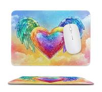 Small Mouse Pad - Colorful Love Gaming Mouse Mat 34 x 28 cm, Computer Mouse Mat with Anti-slip Rubber Base, Easy Gliding, Spill-Resistant Surface, Portable, Ultra Thin Improves Speed and Accuracy c-63