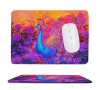Small Mouse Pad - Colorful Peacock Gaming Mouse Mat 34 x 28 cm, Computer Mouse Mat with Anti-slip Rubber Base, Easy Gliding, Spill-Resistant Surface, Portable, Improves Speed and Accuracy, Gifts c-72