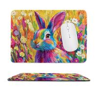 Small Mouse Pad - Colorful Rabbit Gaming Mouse Mat 34 x 28 cm, Computer Mouse Mat with Anti-slip Rubber Base, Easy Gliding, Spill-Resistant Surface, Portable, Improves Speed and Accuracy, Gifts c-81
