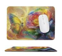 Small Mouse Pad - Colorful Roses Gaming Mouse Mat 34 x 28 cm, Computer Mouse Mat with Anti-slip Rubber Base, Easy Gliding, Spill-Resistant Surface, Portable, Ultra Thin Improves Speed and Accuracy c74