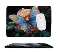 Small Mouse Pad - Colorful Roses Gaming Mouse Mat 34 x 28 cm, Computer Mouse Mat with Anti-slip Rubber Base, Easy Gliding, Spill-Resistant Surface, Portable, Ultra Thin Improves Speed and Accuracy c73