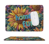 Small Mouse Pad - Colorful Sunflowers Gaming Mouse Mat 34 x 28 cm, Computer Mouse Mat with Anti-slip Rubber Base, Easy Gliding, Spill-Resistant Surface, Portable, Improves Speed and Accuracy c-83
