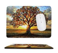 Small Mouse Pad - Colorful Tree Gaming Mouse Mat 34 x 28 cm, Computer Mouse Mat with Anti-slip Rubber Base, Easy Gliding, Spill-Resistant Surface, Portable, Ultra Thin Improves Speed and Accuracy c-79