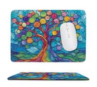 Small Mouse Pad - Colorful Tree Gaming Mouse Mat 34 x 28 cm, Computer Mouse Mat with Anti-slip Rubber Base, Easy Gliding, Spill-Resistant Surface, Portable, Ultra Thin Improves Speed and Accuracy c-80