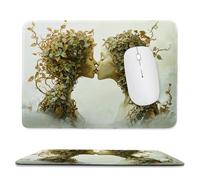 Small Mouse Pad - Couple Kiss Gaming Mouse Mat 24 x 20 cm, Computer Mouse Mat with Anti-slip Rubber Base, Easy Gliding, Spill-Resistant Surface, Portable, Ultra Thin Improves Speed and Accuracy c-695