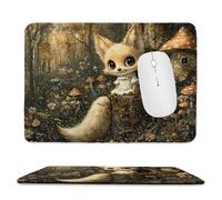 Small Mouse Pad - Cute Fox Gaming Mouse Mat 34 x 28 cm, Computer Mouse Mat with Anti-slip Rubber Base, Easy Gliding, Spill-Resistant Surface, Portable, Ultra Thin Improves Speed and Accuracy c-459