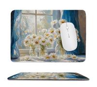 Small Mouse Pad - Daisy Vase Gaming Mouse Mat 40 x 30 cm, Computer Mouse Mat with Anti-slip Rubber Base, Easy Gliding, Spill-Resistant Surface, Portable, Ultra Thin Improves Speed and Accuracy c-112