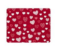 Small Mouse Pad Desk Pad, Office Mouse Mat Non-Slip Rubber Base, Mousepad for Computer Laptop 28x22cm,Red Love Hearts Background