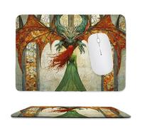 Small Mouse Pad - Dinosaur Princess Gaming Mouse Mat 30 x 25 cm, Computer Mouse Mat with Anti-slip Rubber Base, Easy Gliding, Spill-Resistant Surface, Portable, Improves Speed and Accuracy c-484