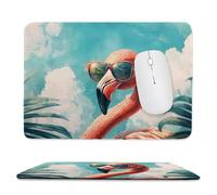 Small Mouse Pad - Flamingo Gaming Mouse Mat 30 x 25 cm, Computer Mouse Mat with Anti-slip Rubber Base, Easy Gliding, Spill-Resistant Surface, Portable, Ultra Thin Improves Speed and Accuracy c-408
